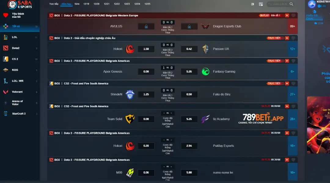 789BET Thể Thao 9 | 789bett.app Cược Esports cực dễ dàng trên 789Bet thể thao