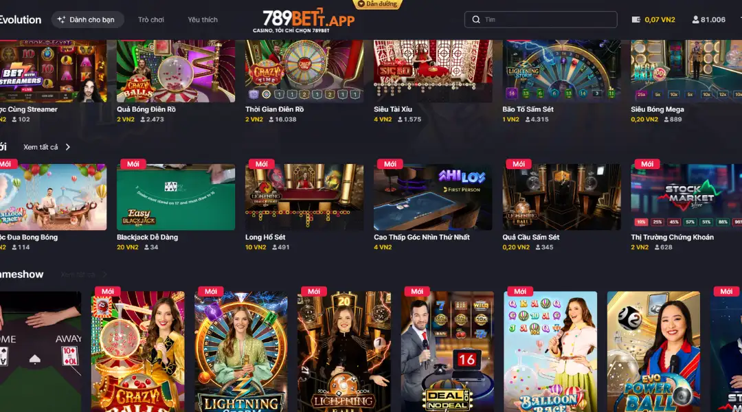 789BET Casino 10 | 789bett.app Kho game tại sảnh Evo trên 789Bet Casino luôn đa dạng trò chơi