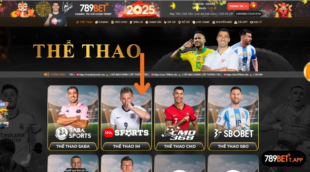 Giới thiệu sảnh Thể Thao IM Sport 789BET