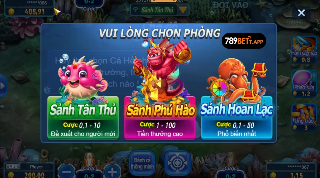 Sảnh cược đa dạng tại bắn cá All Star