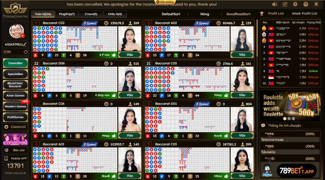 Trải Nghiệm Sảnh DreamGaming Casino Tại 789BET 2 | 789bett.app Sự đang dạng thể loại game cá cược trực tuyến tại sảnh DreamGaming Casino 789BET