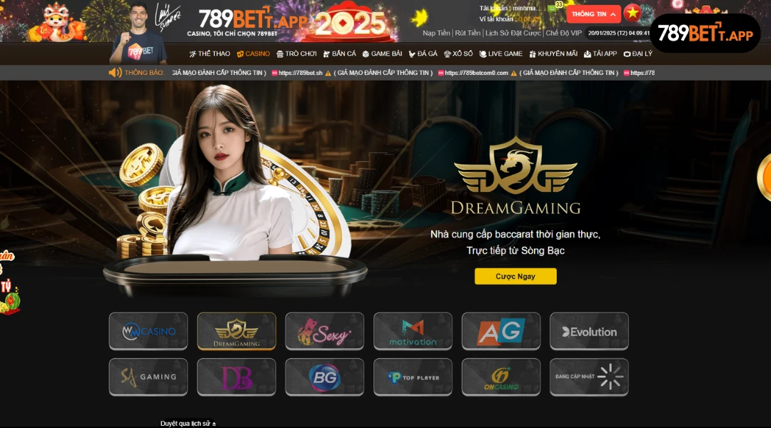 Trải Nghiệm Sảnh DreamGaming Casino 789BET