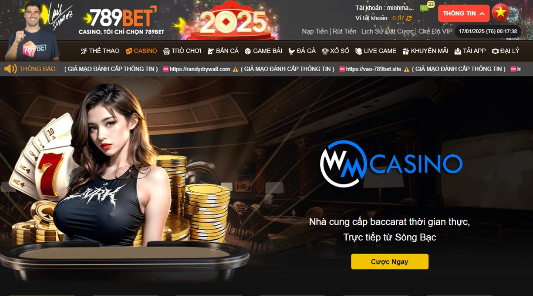 Trải nghiệm sảnh WM Casino tại nhà cái 789BET