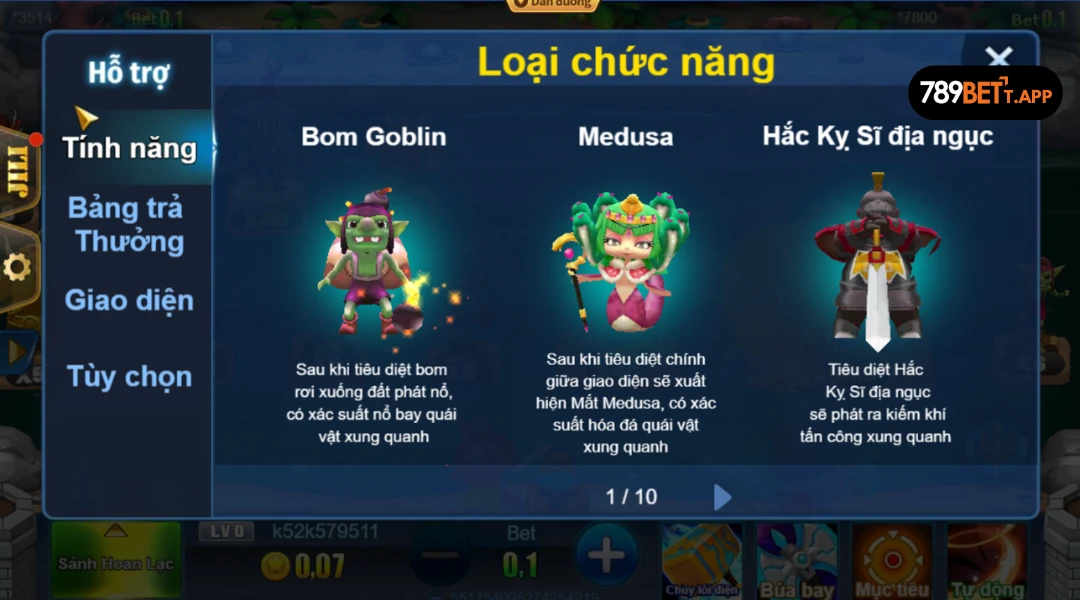 Chức năng nổi bật của vật phẩm tại bắn cá Boom Legend